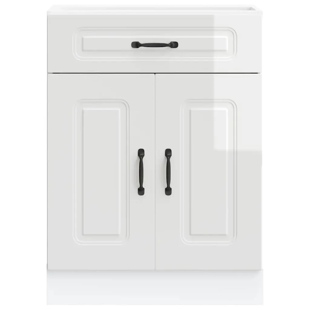 High Gloss White Kitchen Base Cabinet for Smart Storage