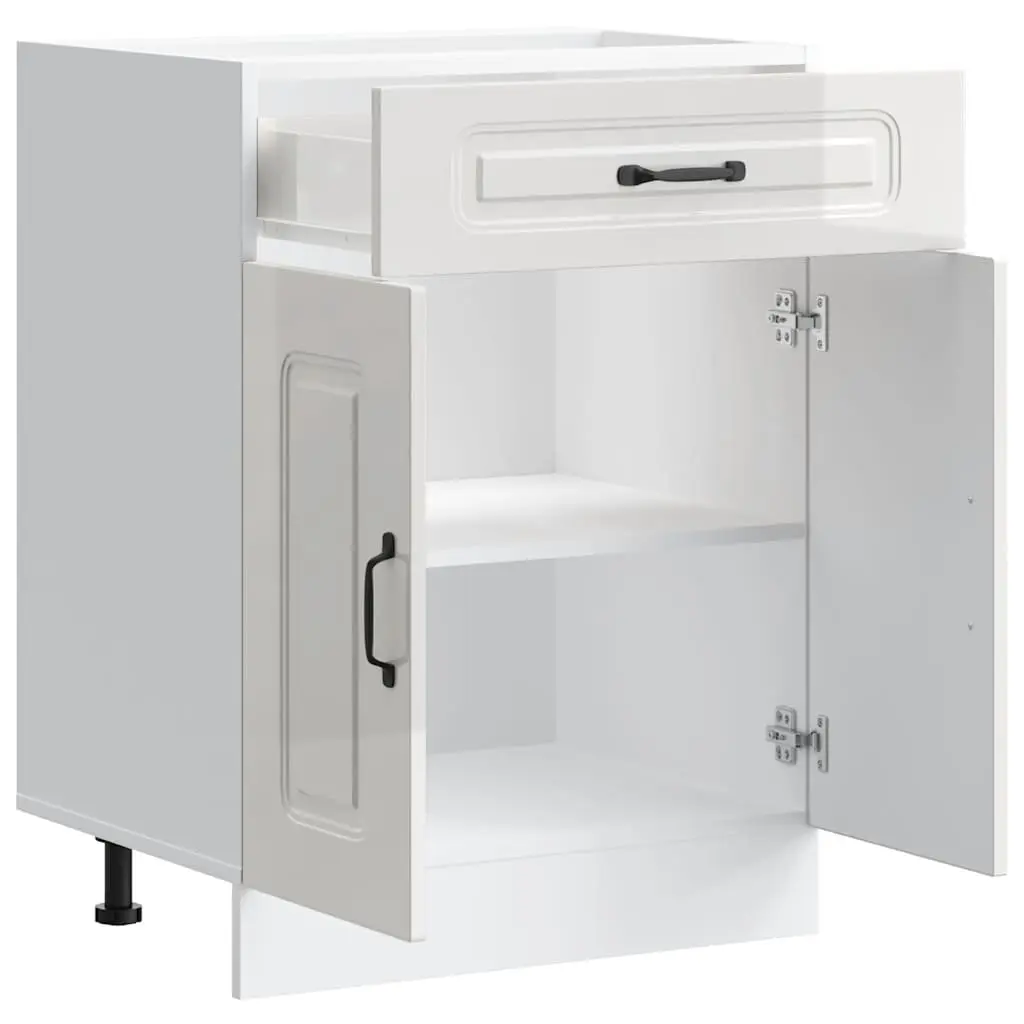 High Gloss White Kitchen Base Cabinet for Smart Storage
