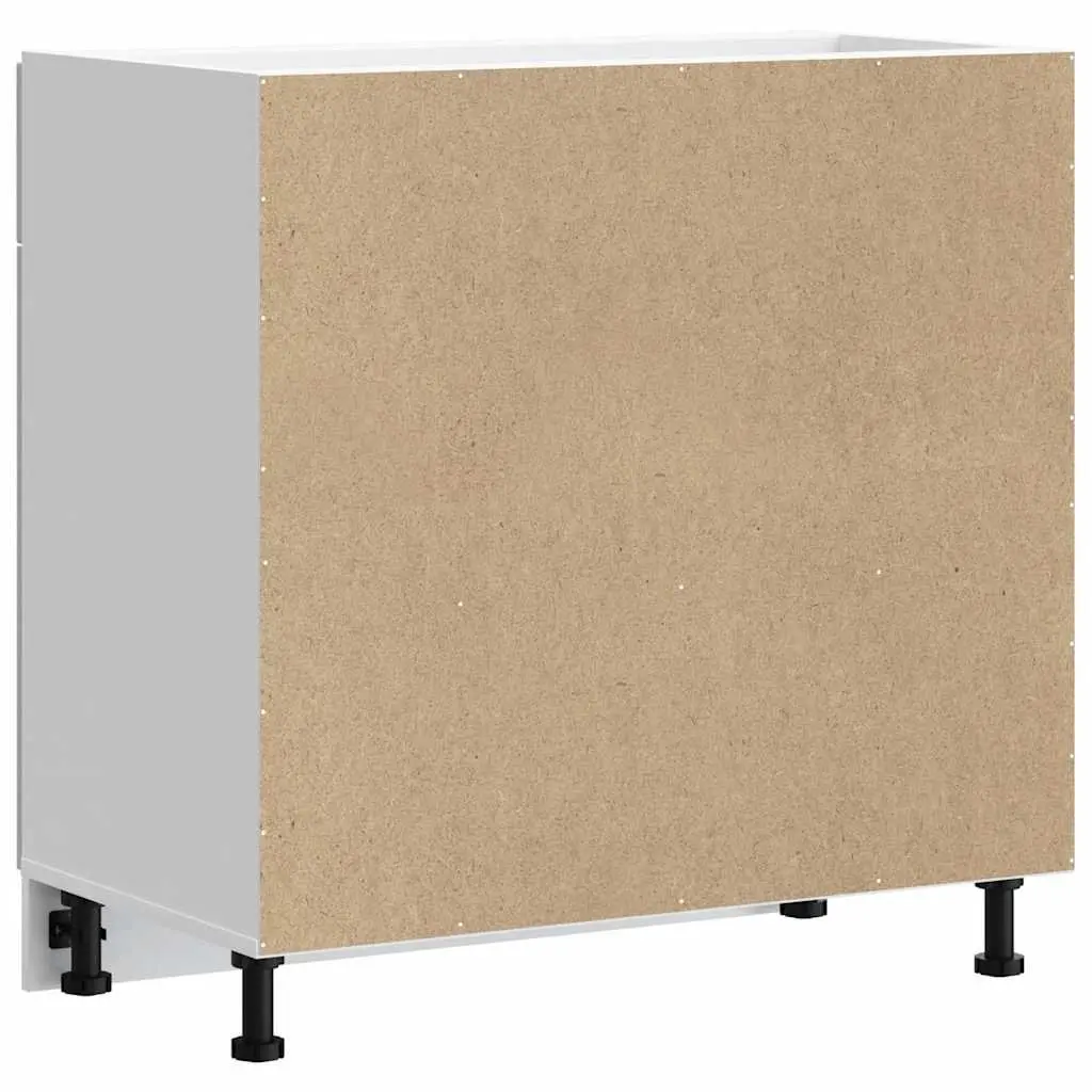 White Kitchen Base Cabinet Storage Cupboard with Adjustable Feet