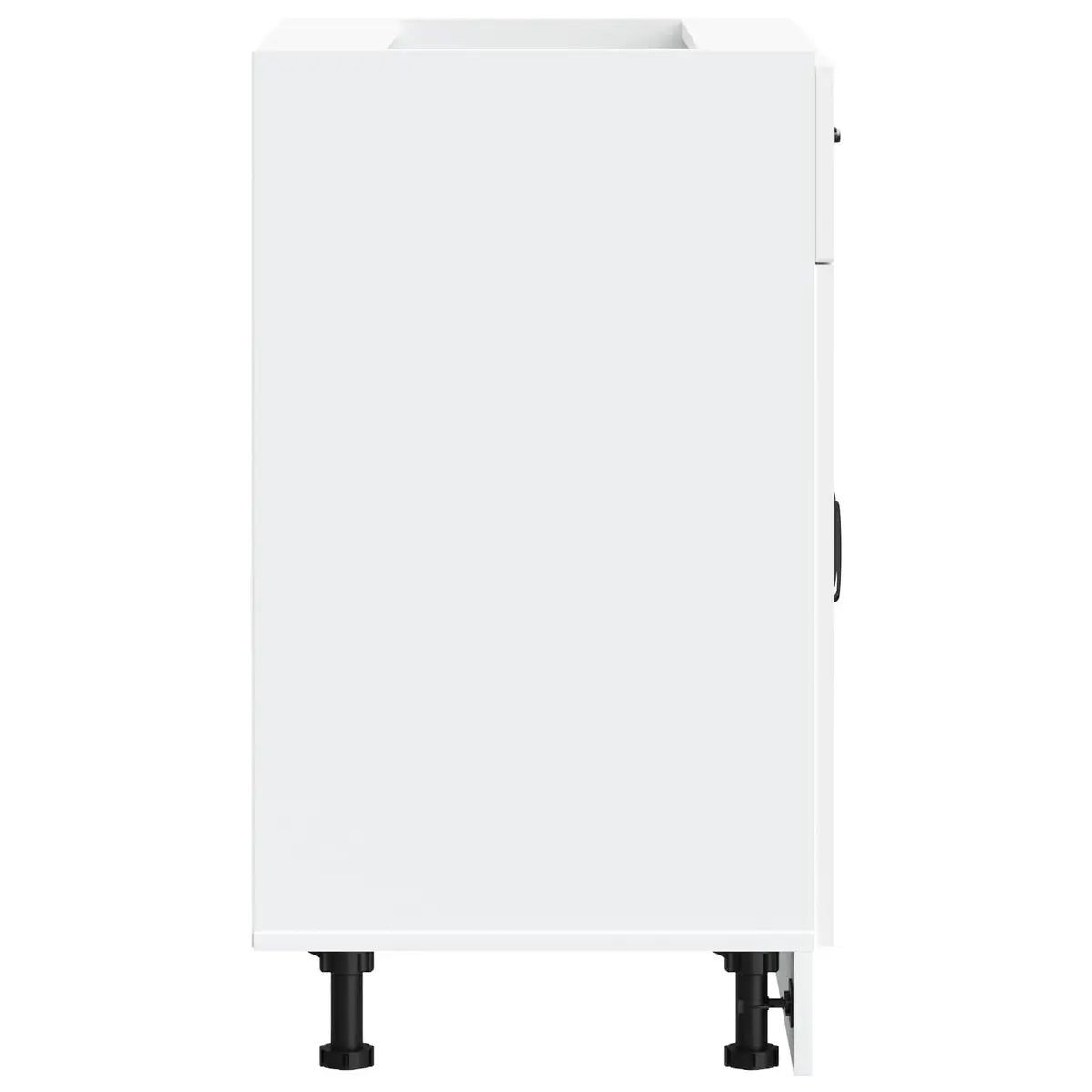 White Kitchen Base Cabinet Storage Cupboard with Adjustable Feet