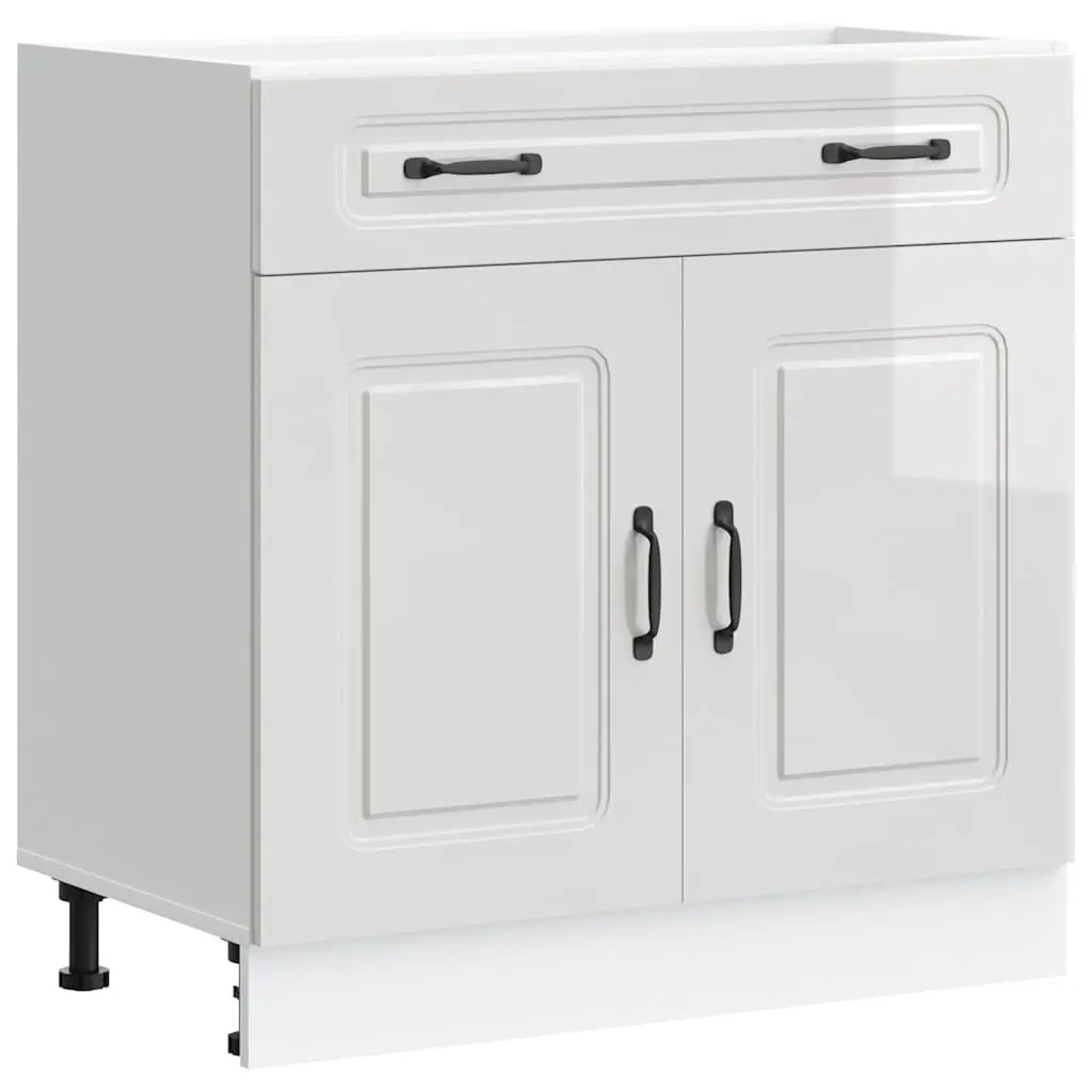 High Gloss White Kitchen Base Cabinet for Organized Storage