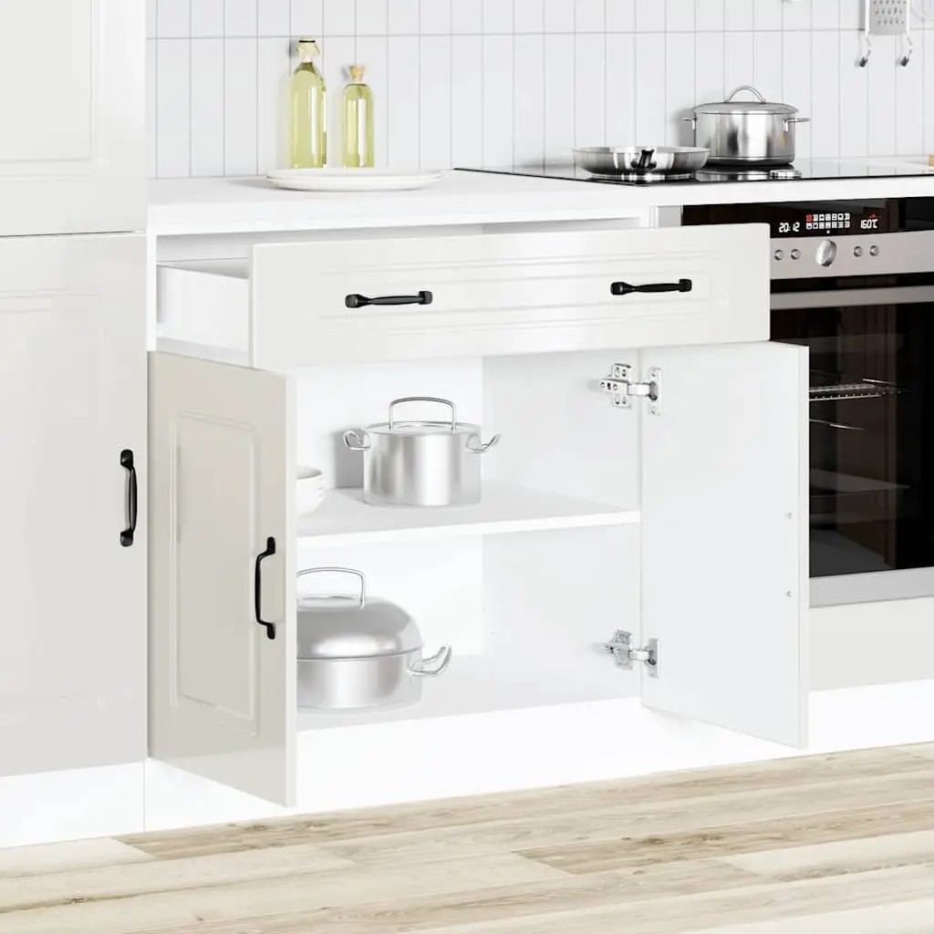 High Gloss White Kitchen Base Cabinet for Organized Storage