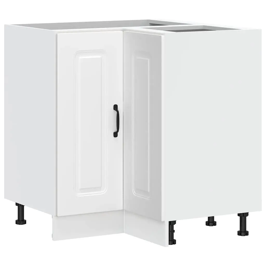 White Engineered Wood Kitchen Corner Cabinet for Storage