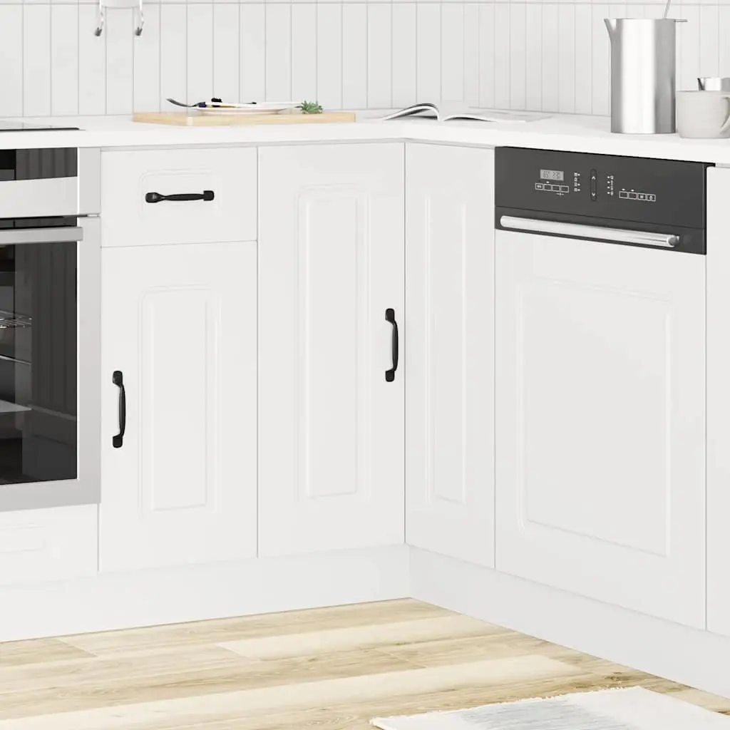 White Engineered Wood Kitchen Corner Cabinet for Storage
