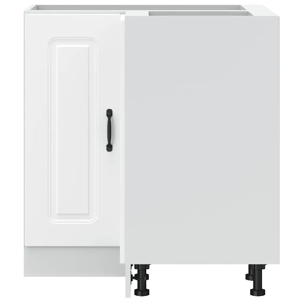 White Engineered Wood Kitchen Corner Cabinet for Storage