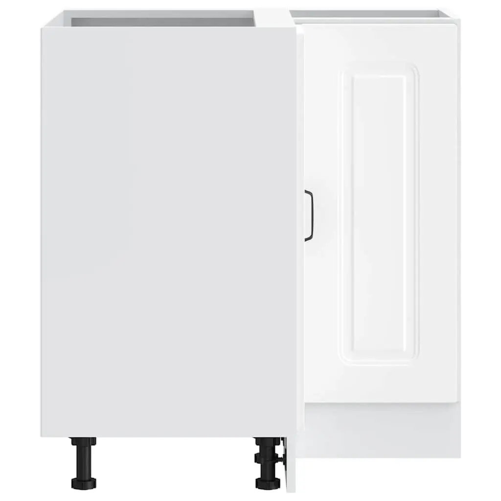 White Engineered Wood Kitchen Corner Cabinet for Storage