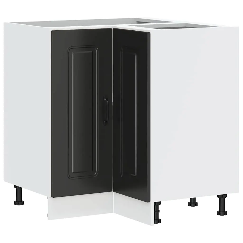 Black Engineered Wood Kitchen Corner Base Cabinet