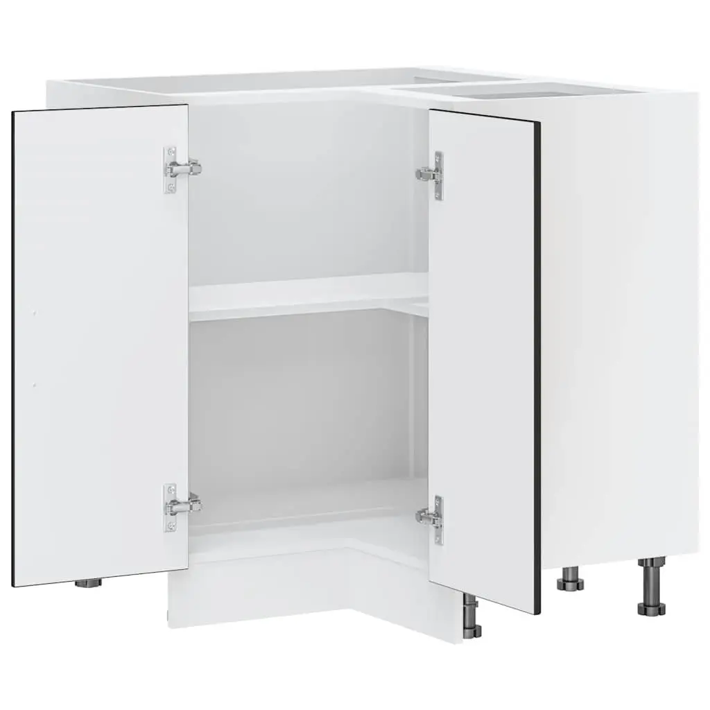 Black Engineered Wood Kitchen Corner Base Cabinet