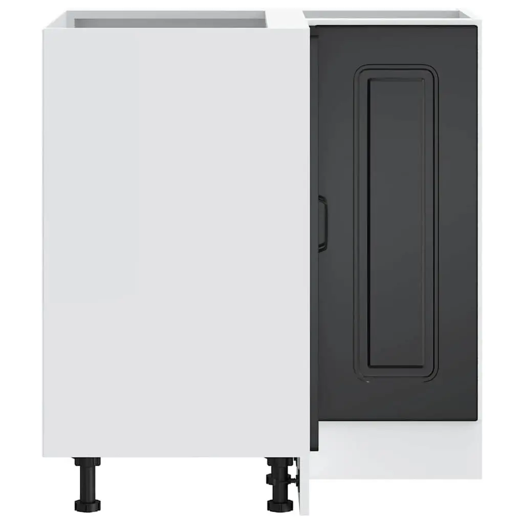 Black Engineered Wood Kitchen Corner Base Cabinet