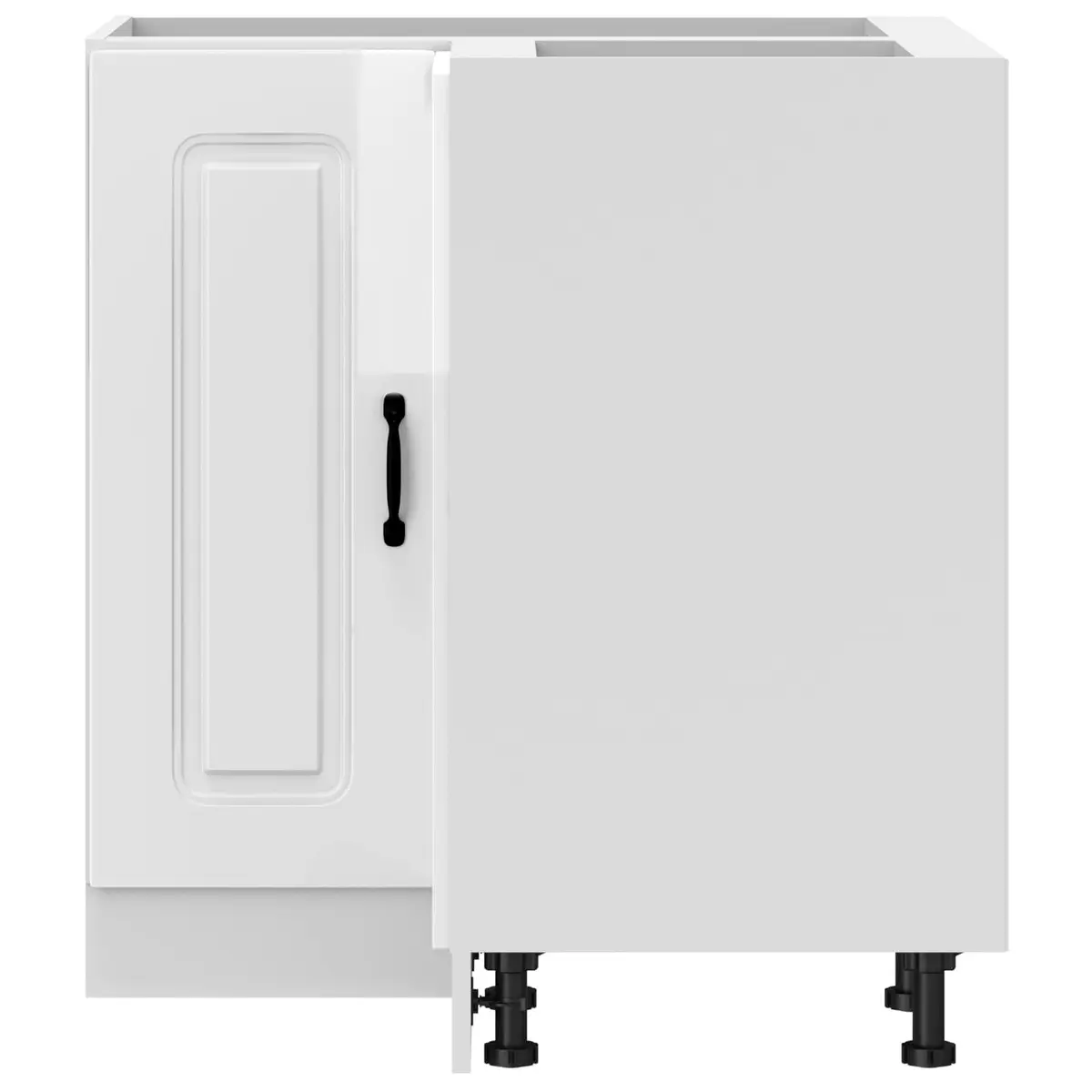 White High Gloss Corner Base Cabinet for Kitchens