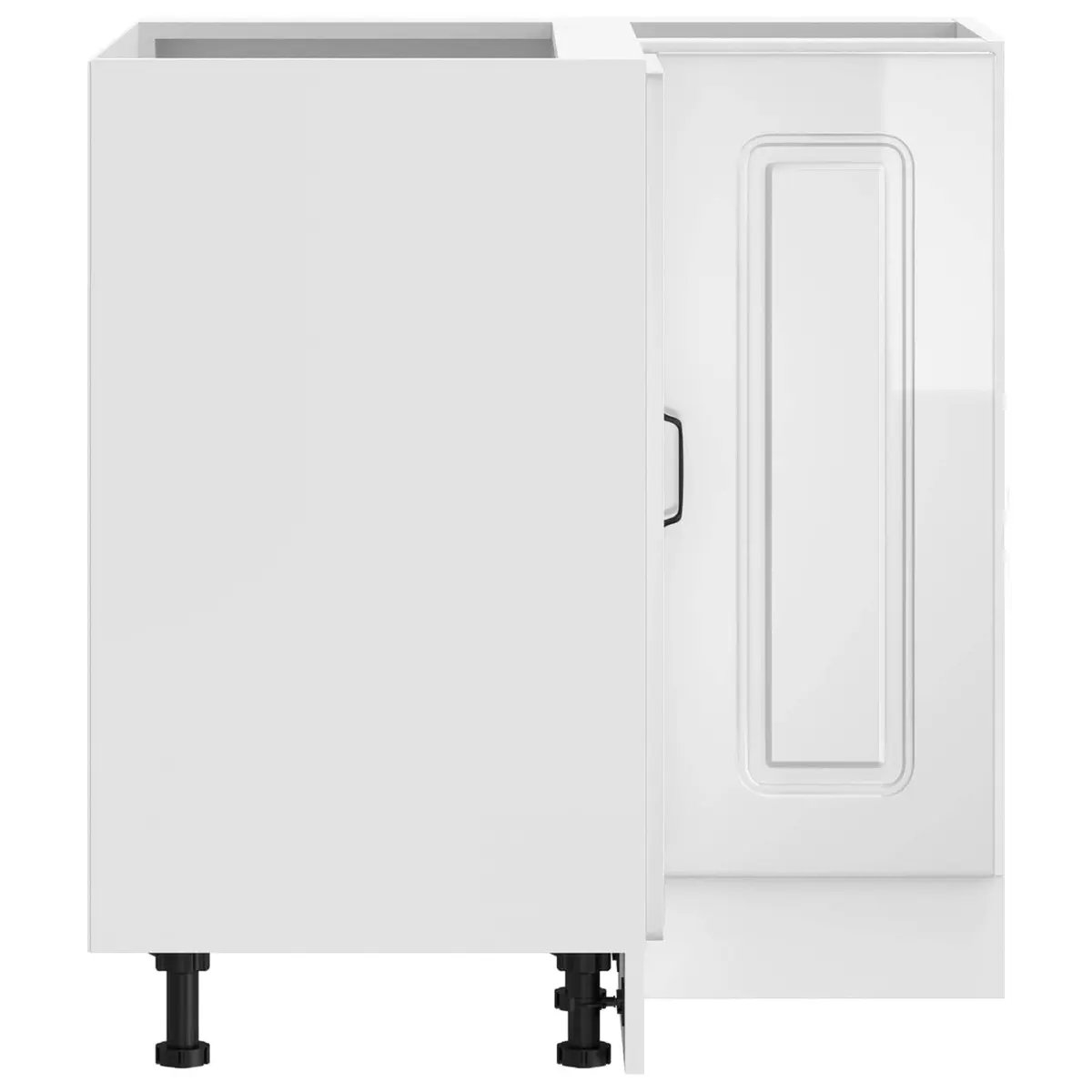 White High Gloss Corner Base Cabinet for Kitchens