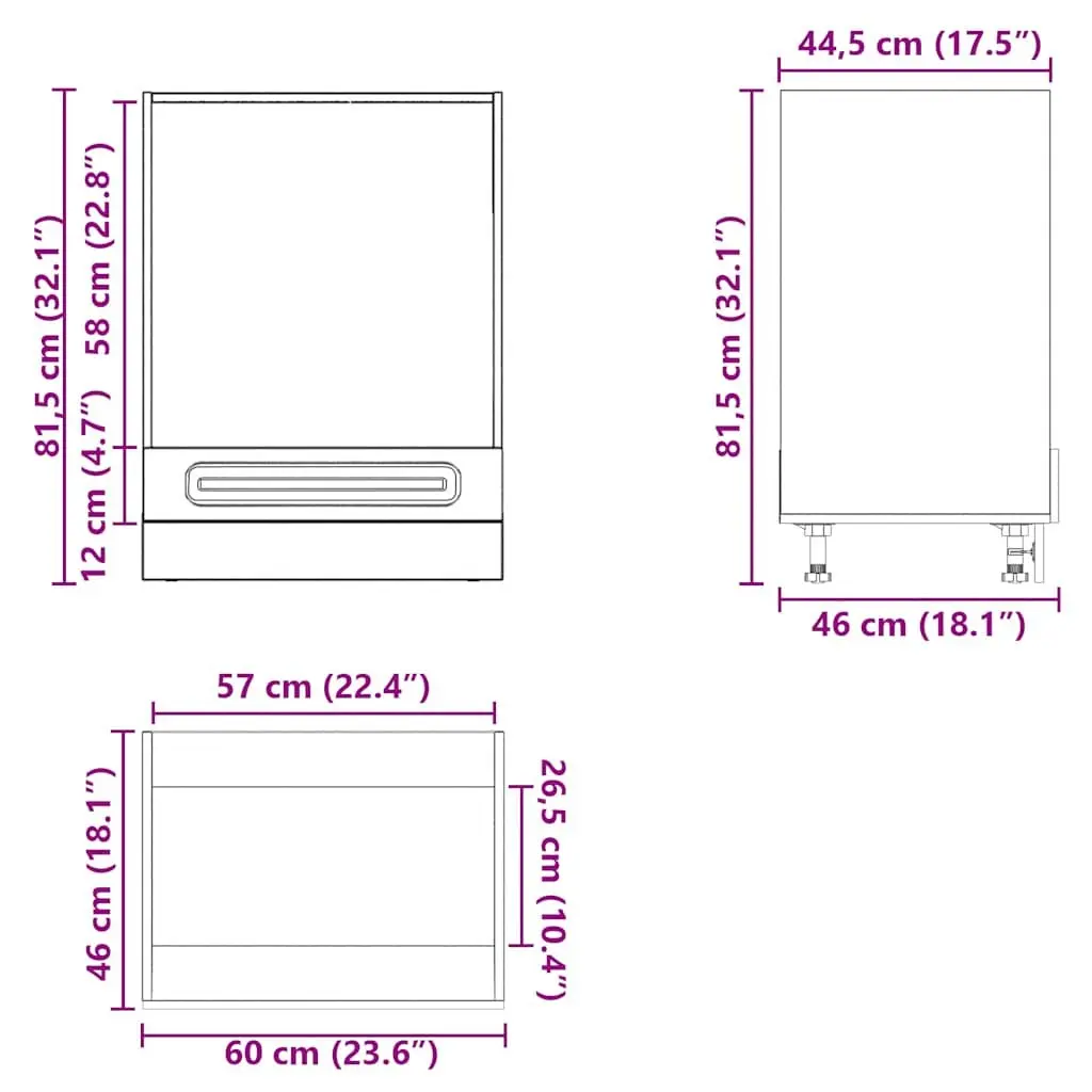 Kitchen Cabinet Storage Base Unit White Engineered Wood Adjustable Feet