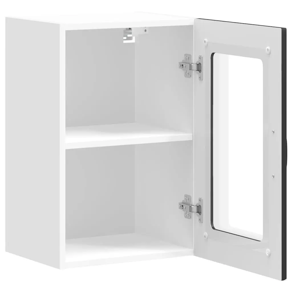 Black Kitchen Wall Cabinet with Glass Door