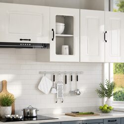High Gloss White Kitchen Wall Cabinet with Glass Door