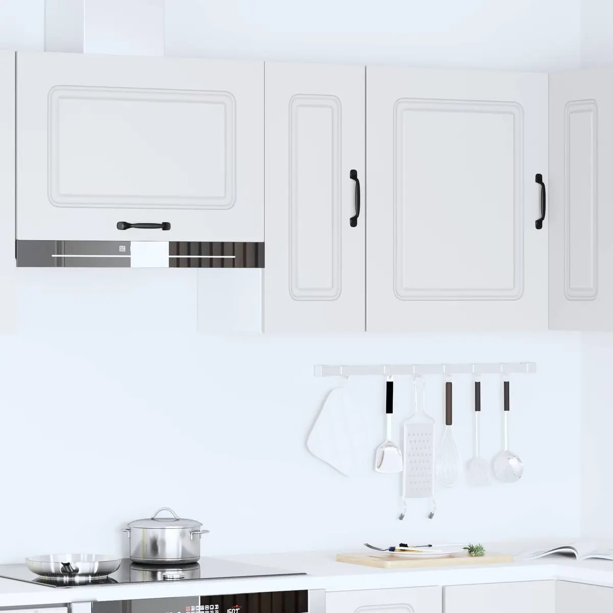 Kitchen Wall Cabinet Kalmar White Storage Engineered Wood Cupboard Organiser
