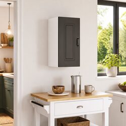 Black Engineered Wood Kitchen Wall Cabinet for Storage
