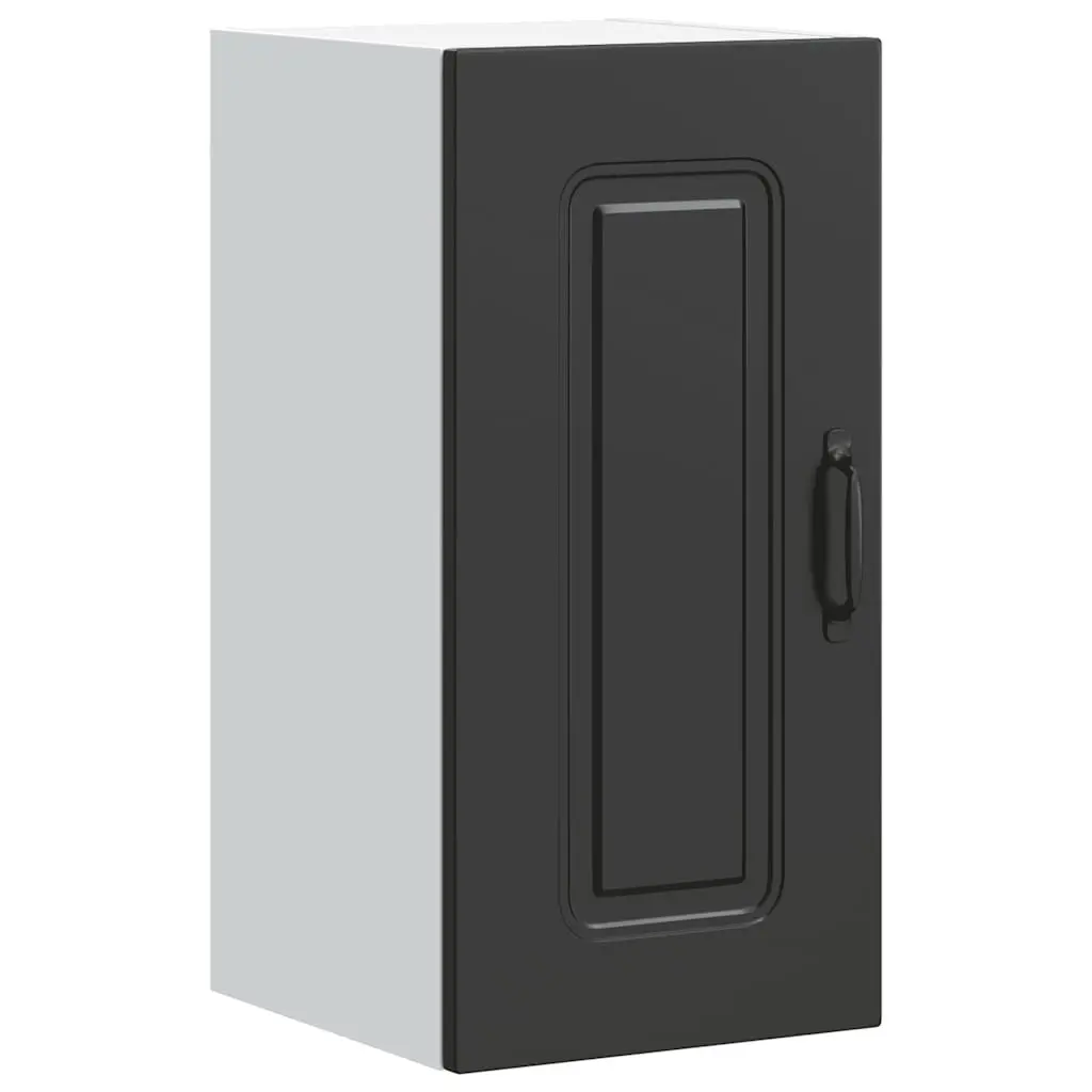 Engineered Wood Kitchen Cabinet Black Wall Storage Cupboard Unit