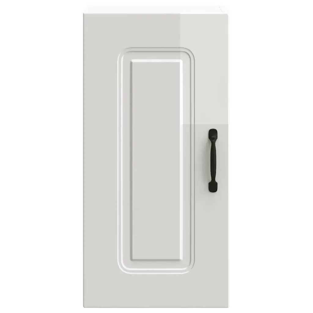 Kitchen Wall Cabinet White High Gloss Engineered Wood Storage Cupboard Door