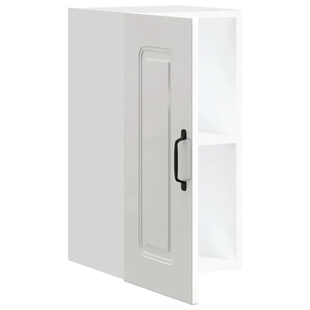 Kitchen Wall Cabinet White High Gloss Engineered Wood Storage Cupboard Door