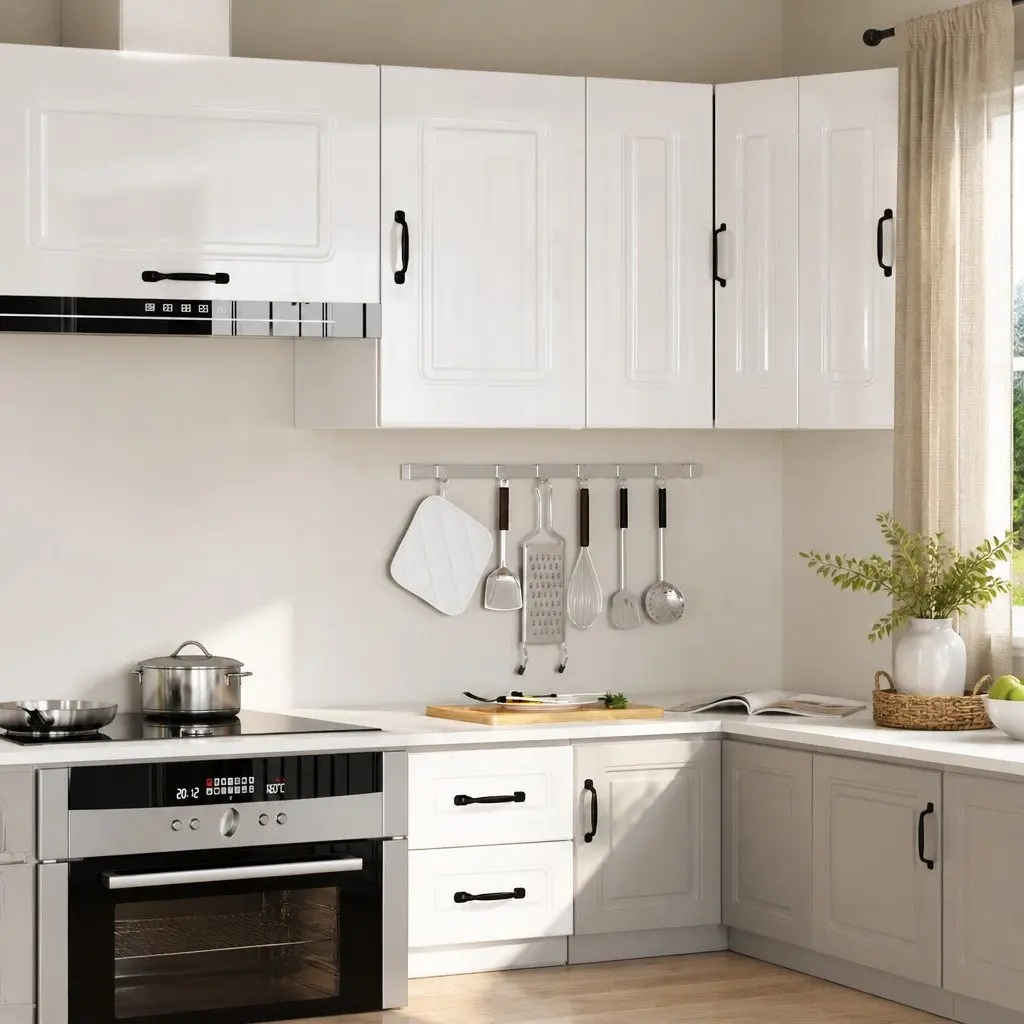 High Gloss White Kitchen Wall Cabinet for Organised Living