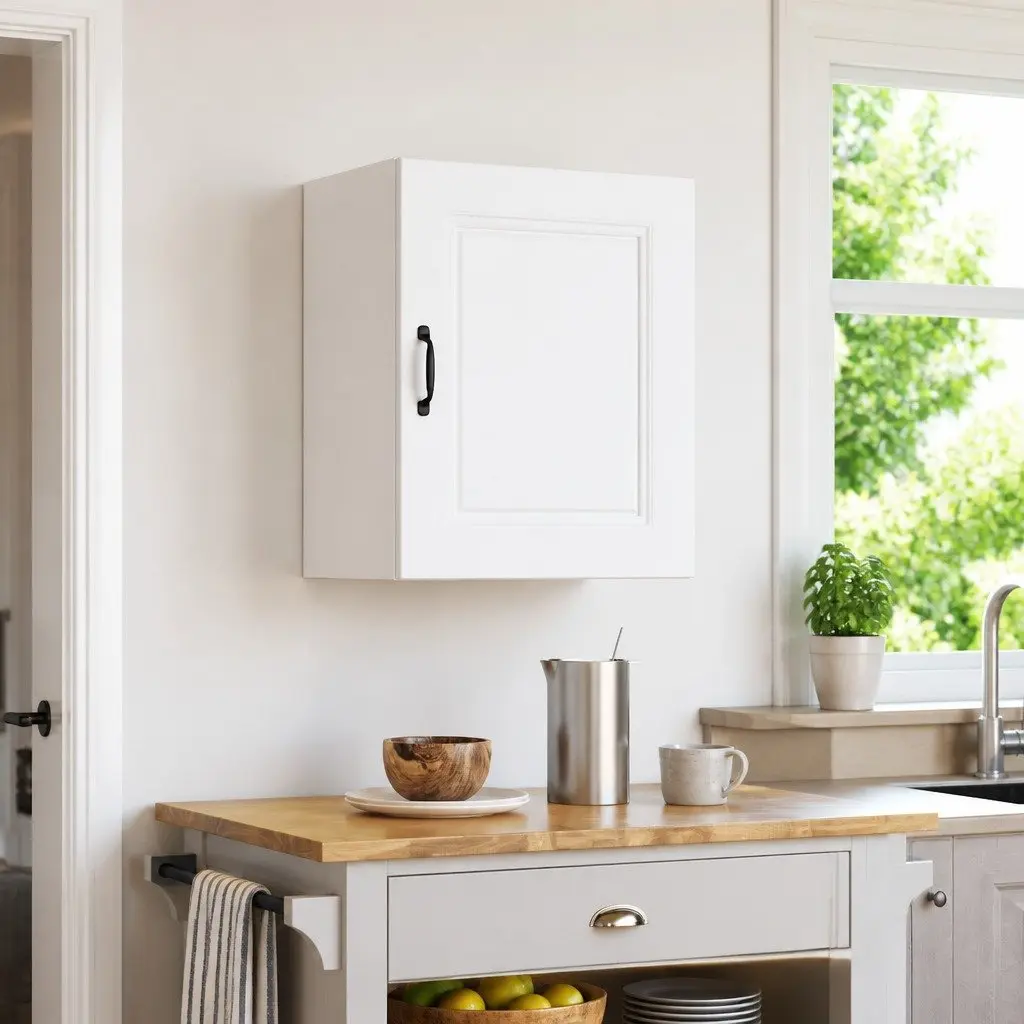 White Kitchen Wall Cabinet for Storage and Organization