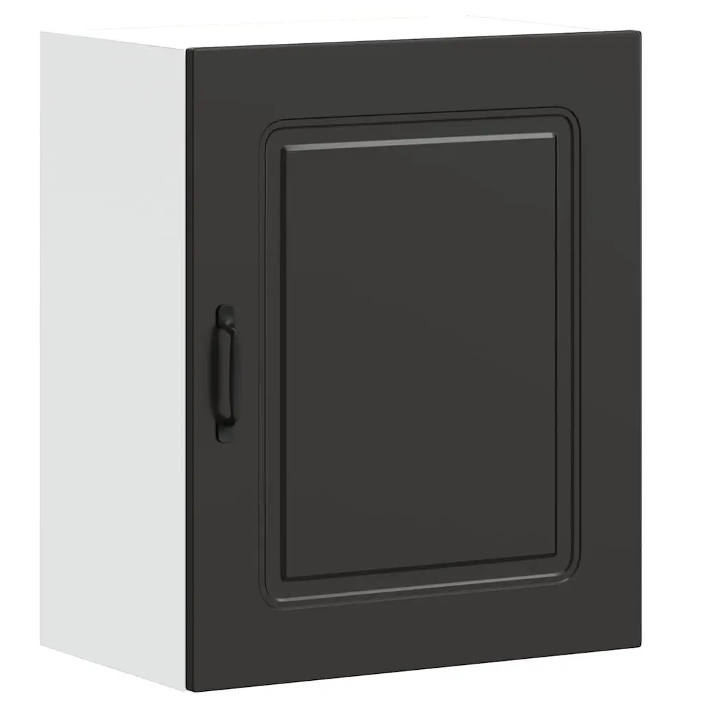 Black Engineered Wood Kitchen Wall Cabinet for Storage