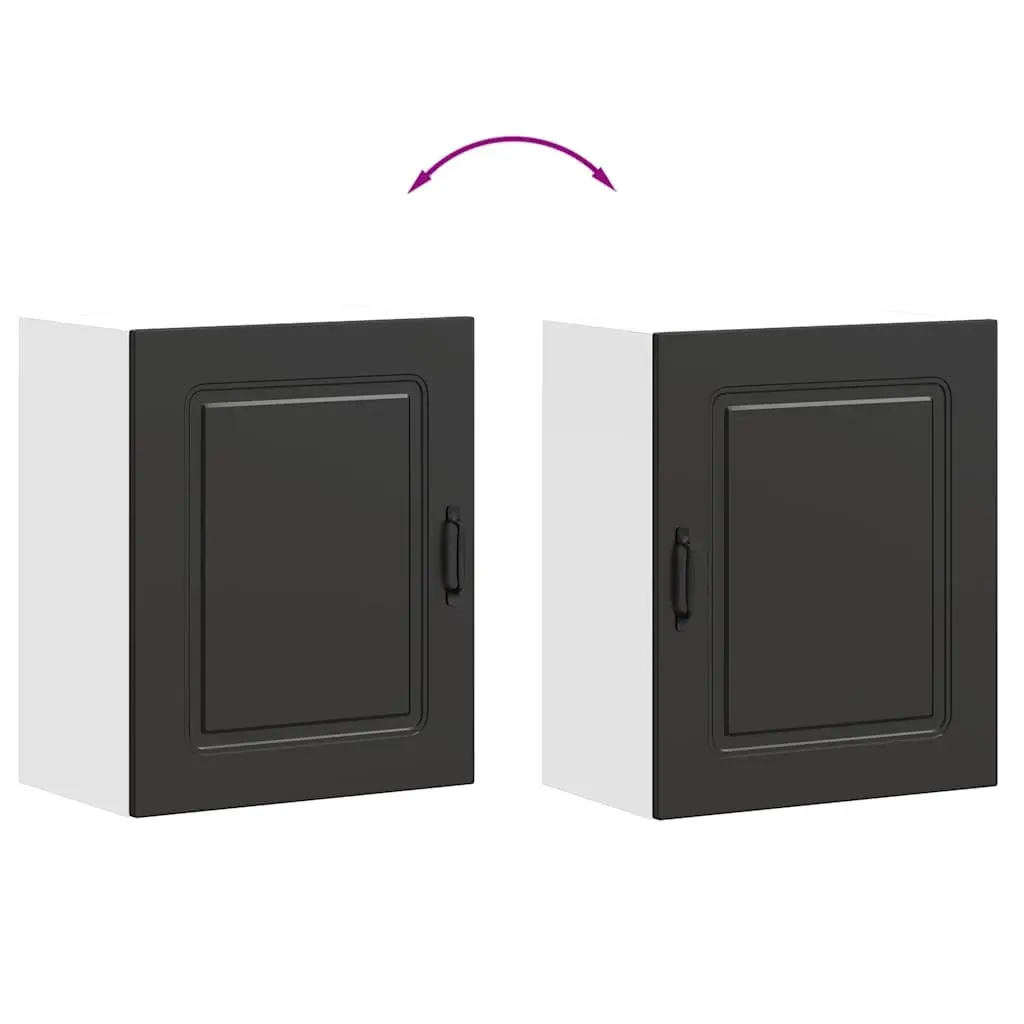 Black Engineered Wood Kitchen Wall Cabinet for Storage