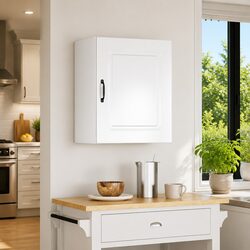 Charming White Kitchen Wall Cabinet for Organised Living