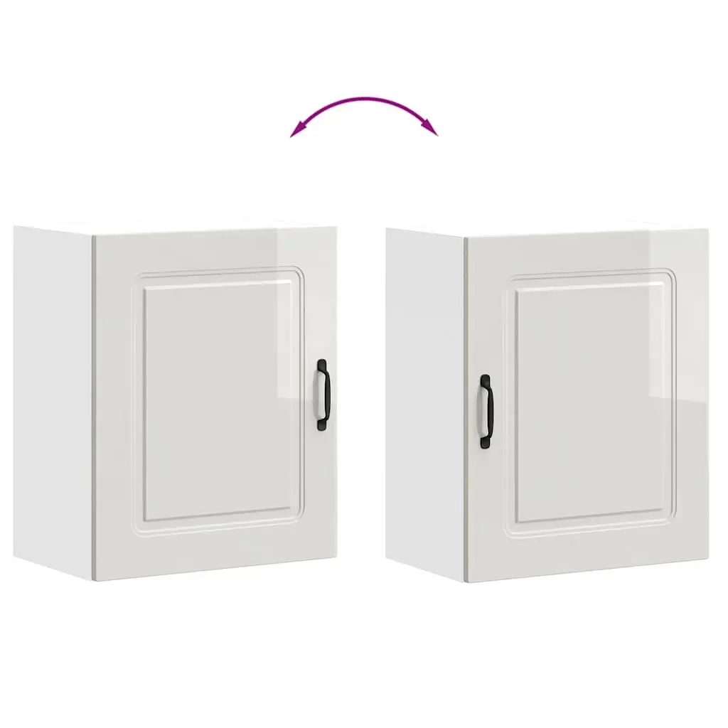 Kitchen Wall Cabinet Storage Organiser White Engineered Wood with Door