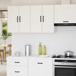 White Engineered Wood Kitchen Wall Cabinet with Doors