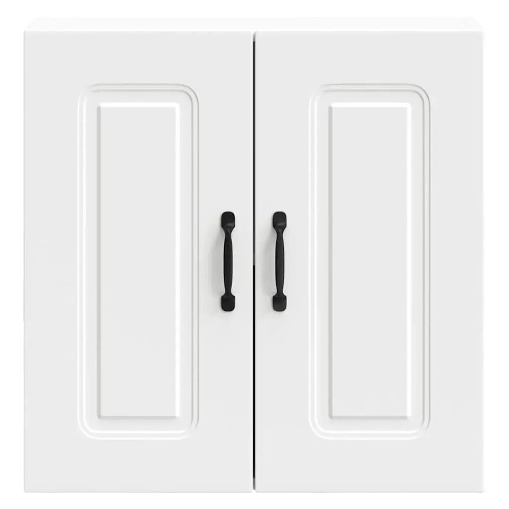 White Engineered Wood Kitchen Wall Cabinet with Doors