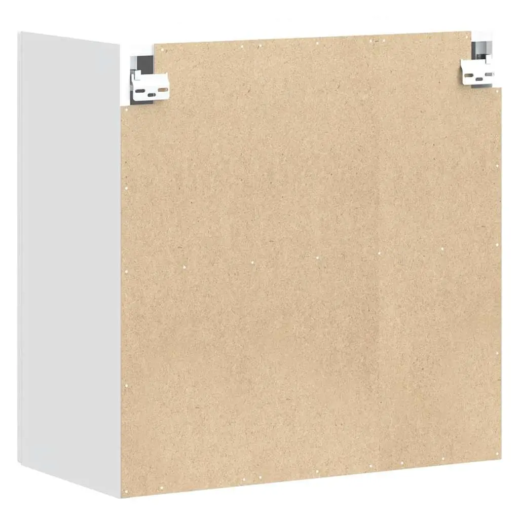 White Engineered Wood Kitchen Wall Cabinet with Doors