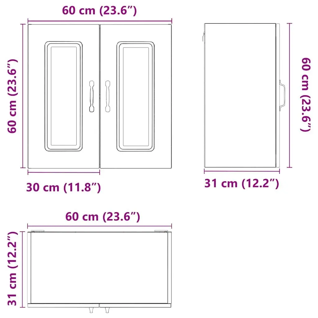 White Engineered Wood Kitchen Wall Cabinet with Doors