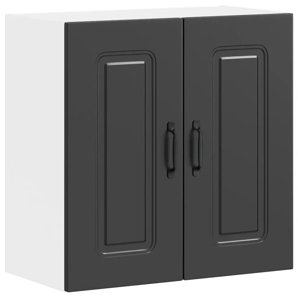 Black Engineered Wood Kitchen Wall Cabinet for Storage