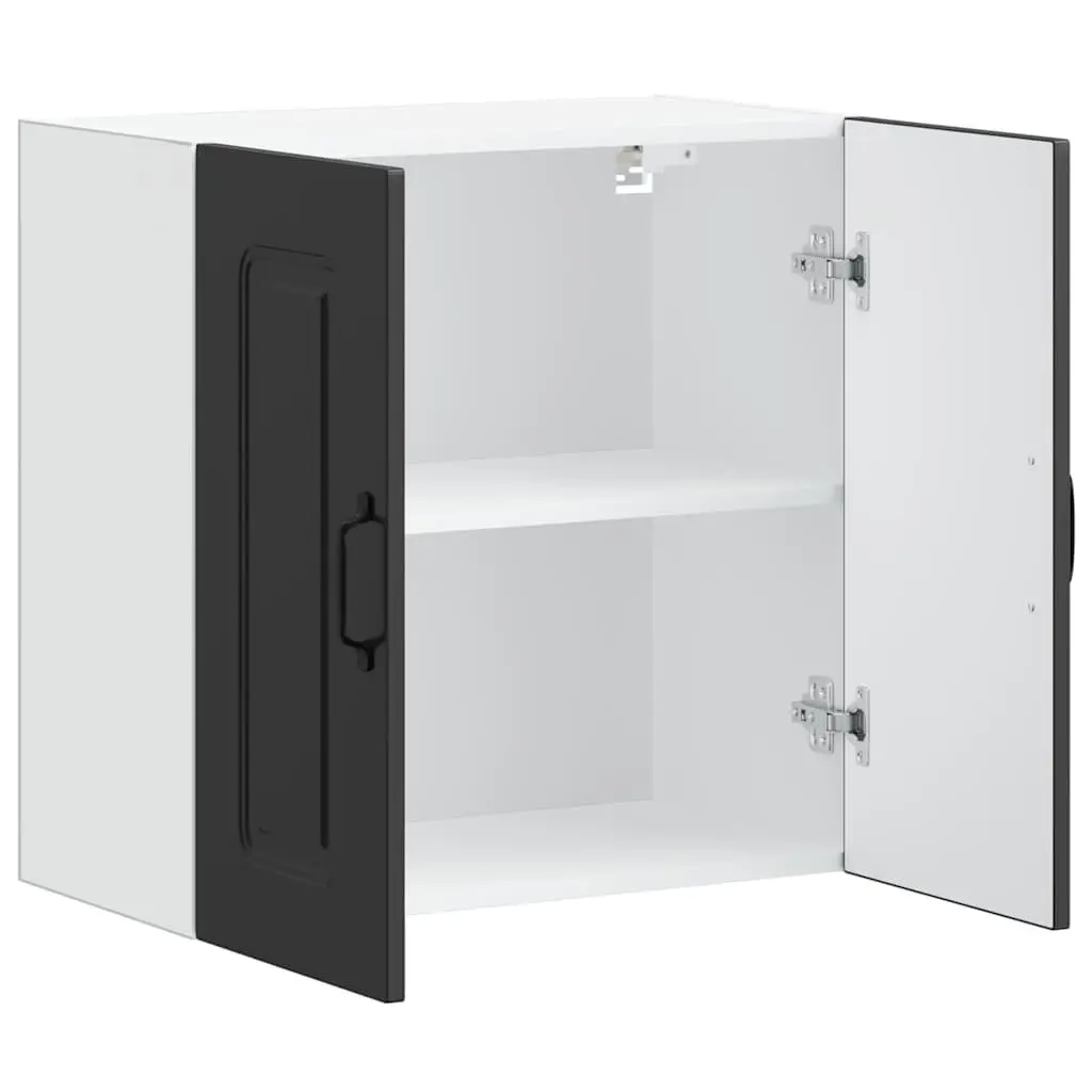Black Engineered Wood Kitchen Wall Cabinet for Storage