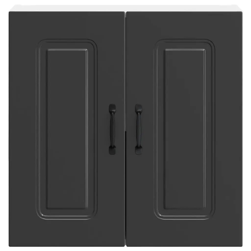 Black Engineered Wood Kitchen Wall Cabinet for Storage