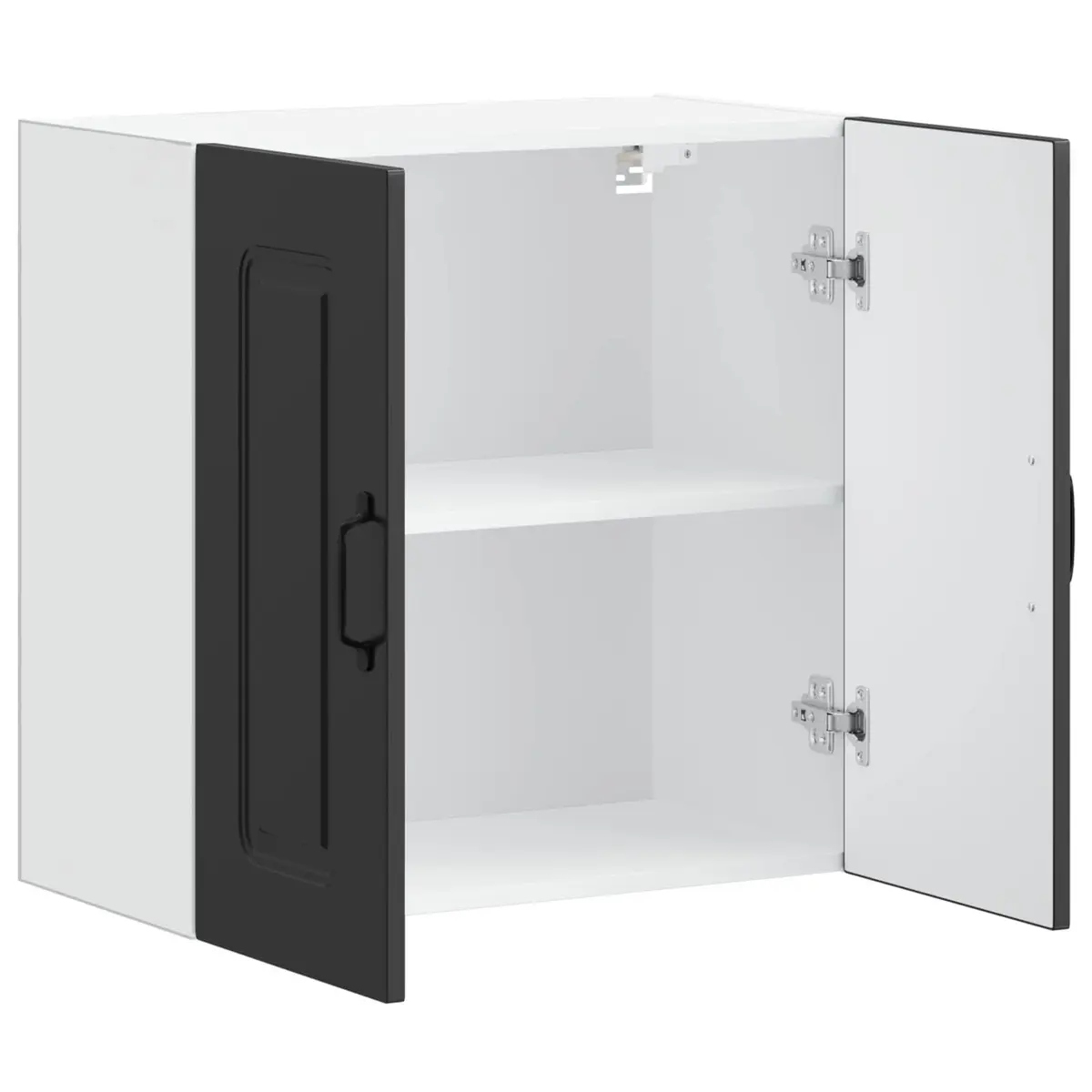 Black Engineered Wood Kitchen Wall Cabinet for Storage