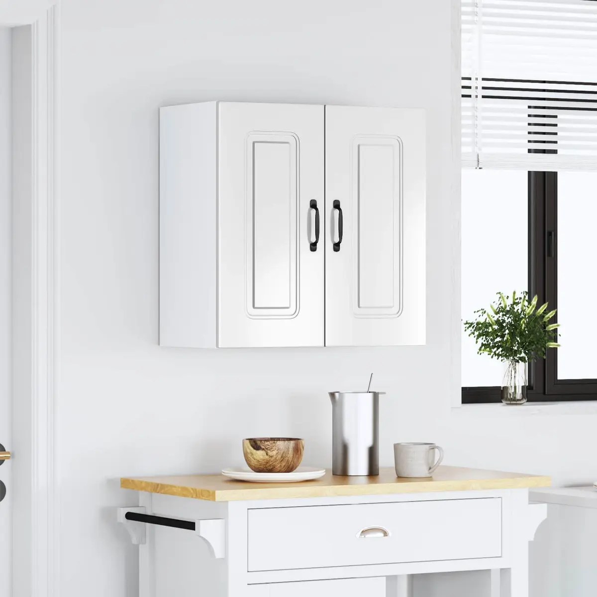 High Gloss White Kitchen Wall Cabinet for Storage
