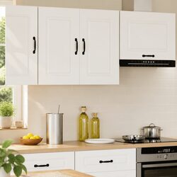 White Engineered Wood Kitchen Wall Cabinet for Storage