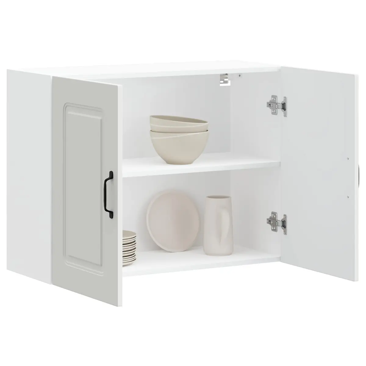 Wall Cabinet White Engineered Wood Kitchen Storage Organiser Space Saver