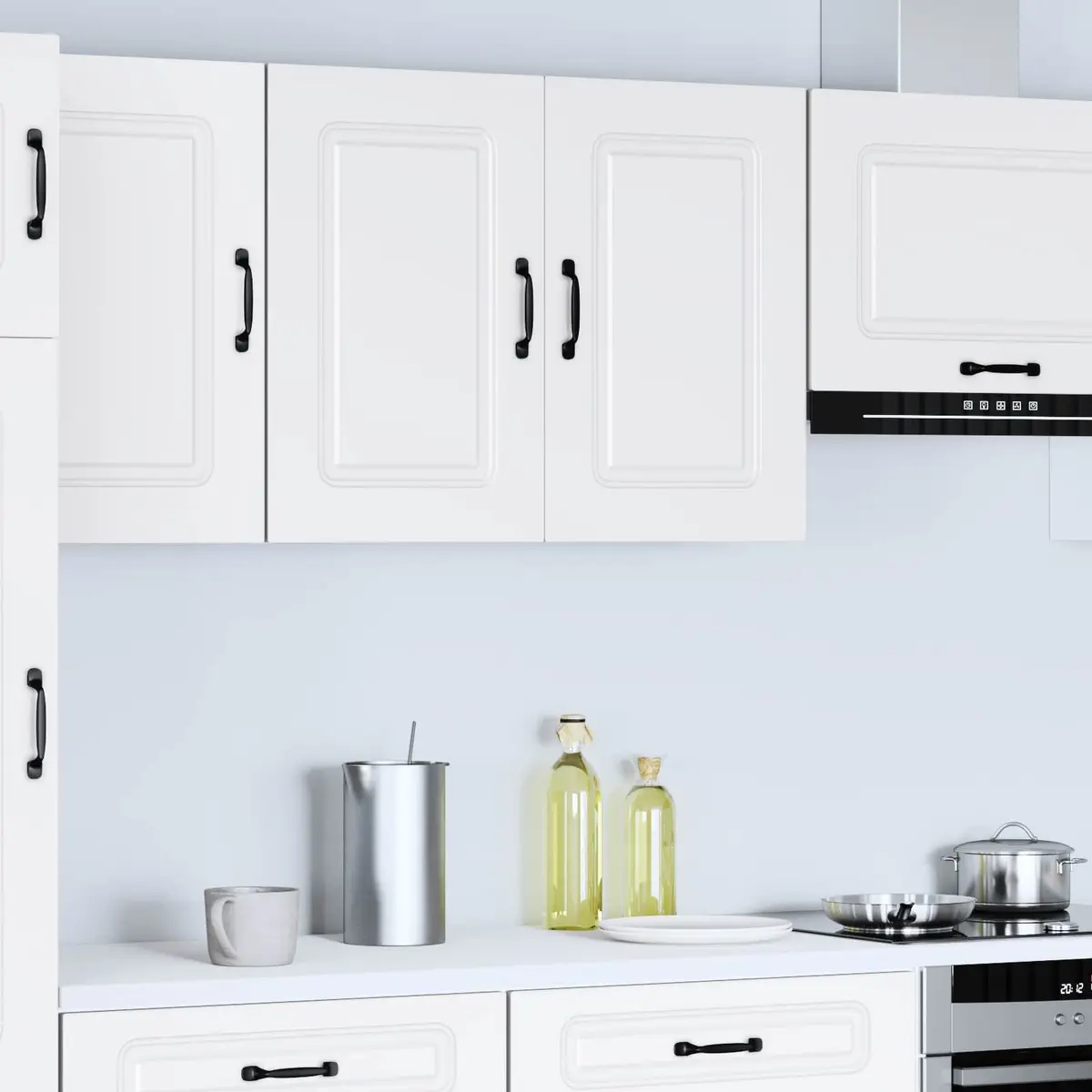 Wall Cabinet White Engineered Wood Kitchen Storage Organiser Space Saver