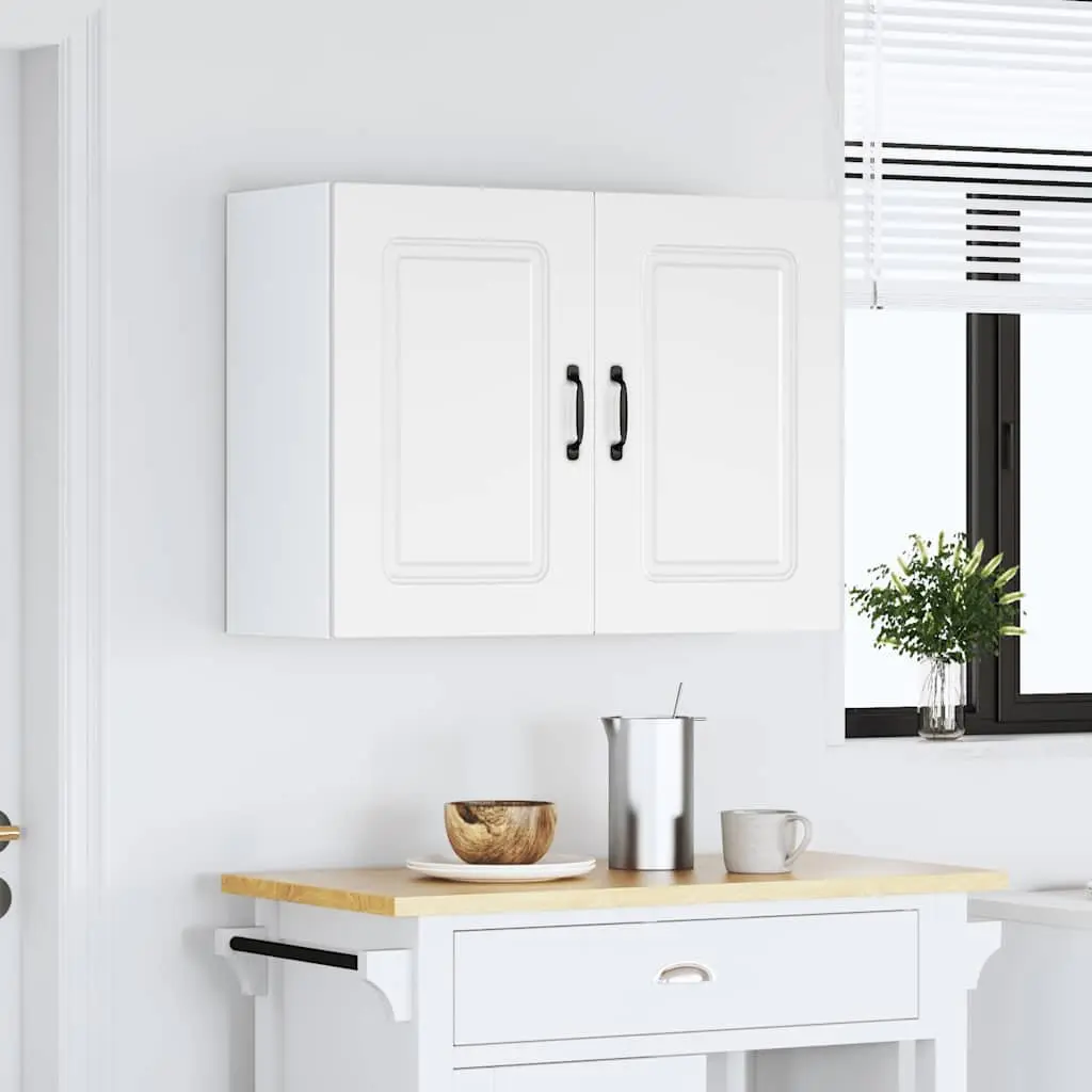 Wall Cabinet White Engineered Wood Kitchen Storage Organiser Space Saver
