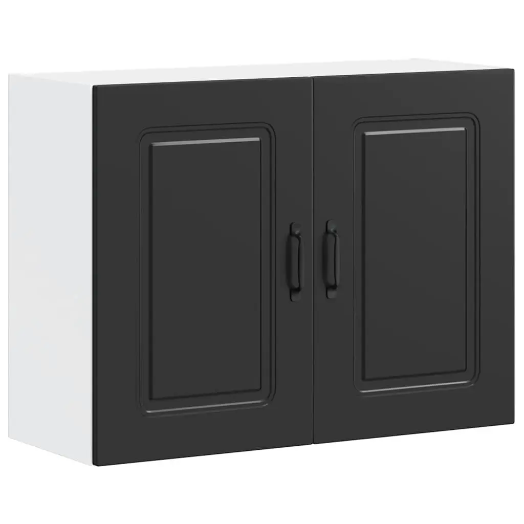 Black Engineered Wood Kitchen Wall Cabinet Organizer