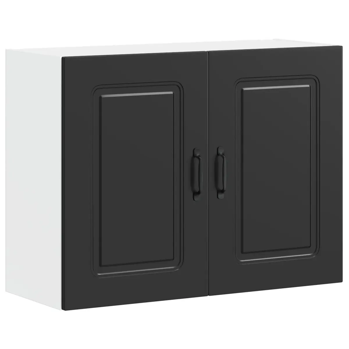 Black Engineered Wood Kitchen Wall Cabinet Organizer