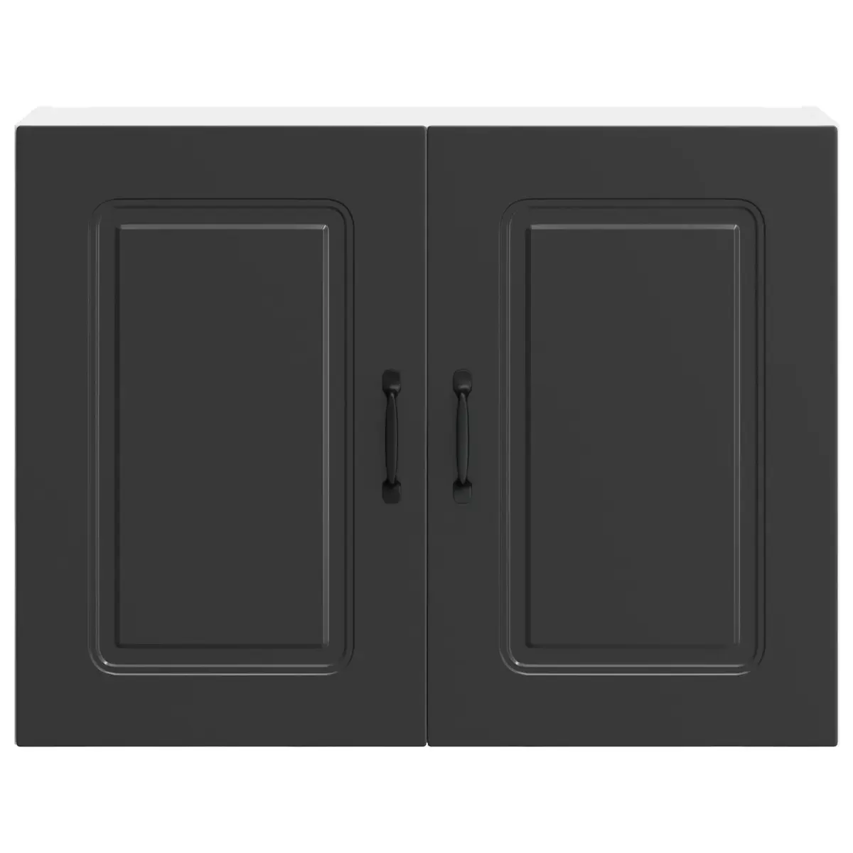 Black Engineered Wood Kitchen Wall Cabinet Organizer