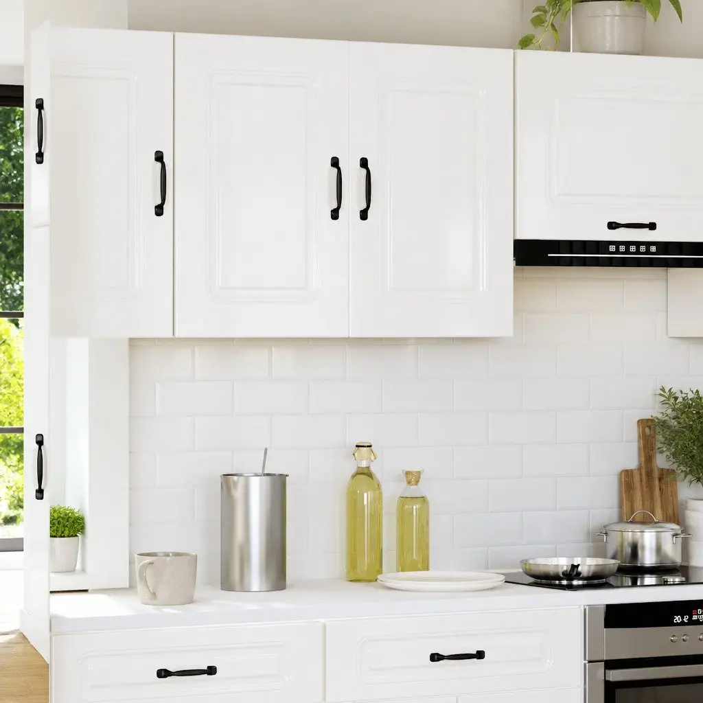 Kitchen Wall Cabinet High Gloss White Engineered Wood