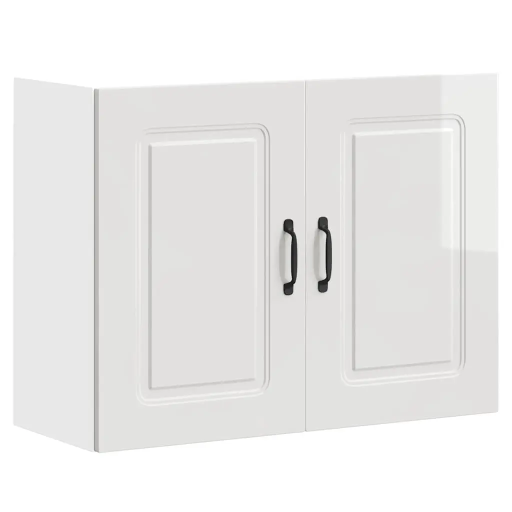 Kitchen Wall Cabinet High Gloss White Engineered Wood