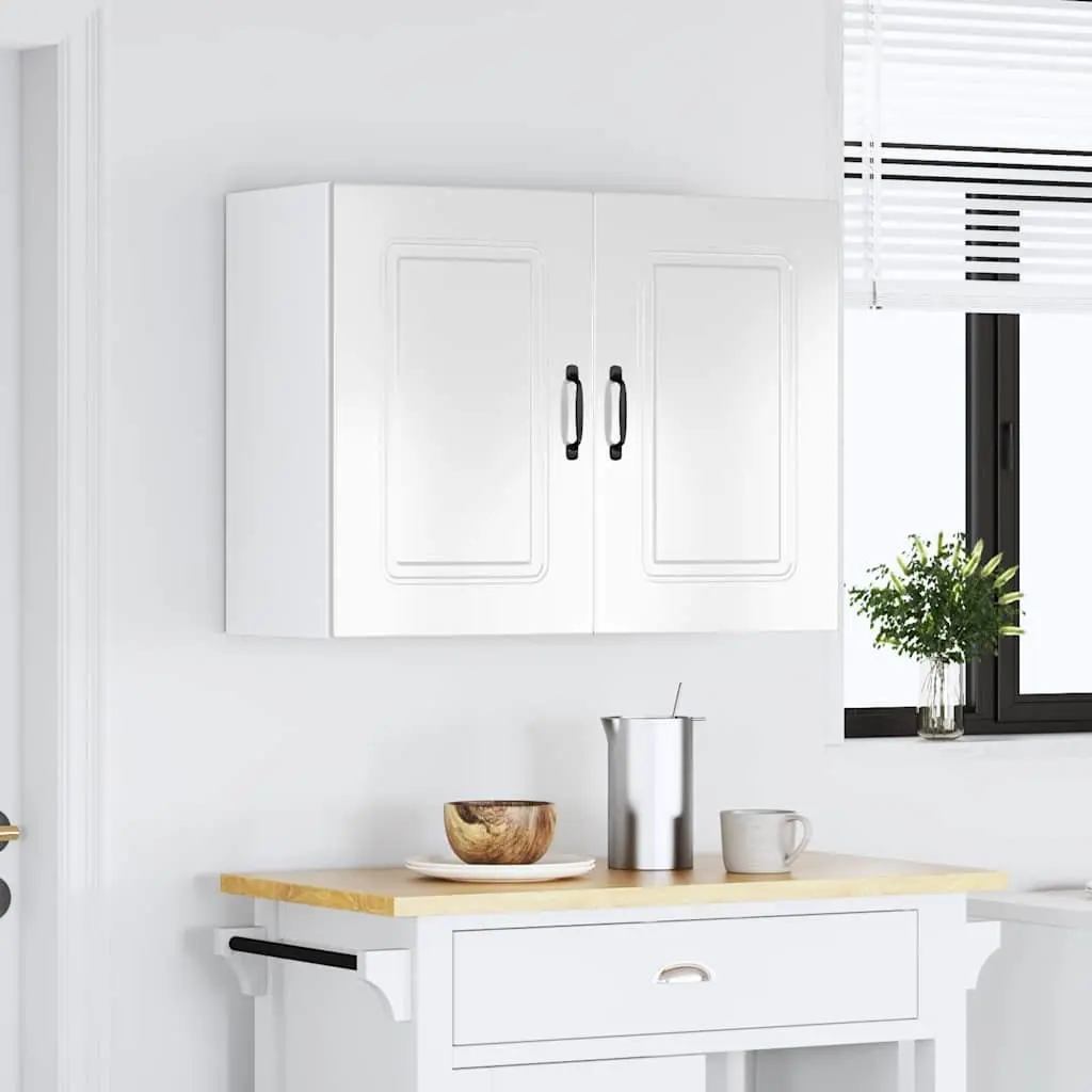 Kitchen Wall Cabinet High Gloss White Engineered Wood