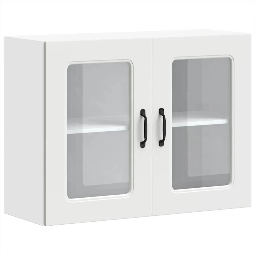 White Kitchen Wall Cabinet with Glass Door