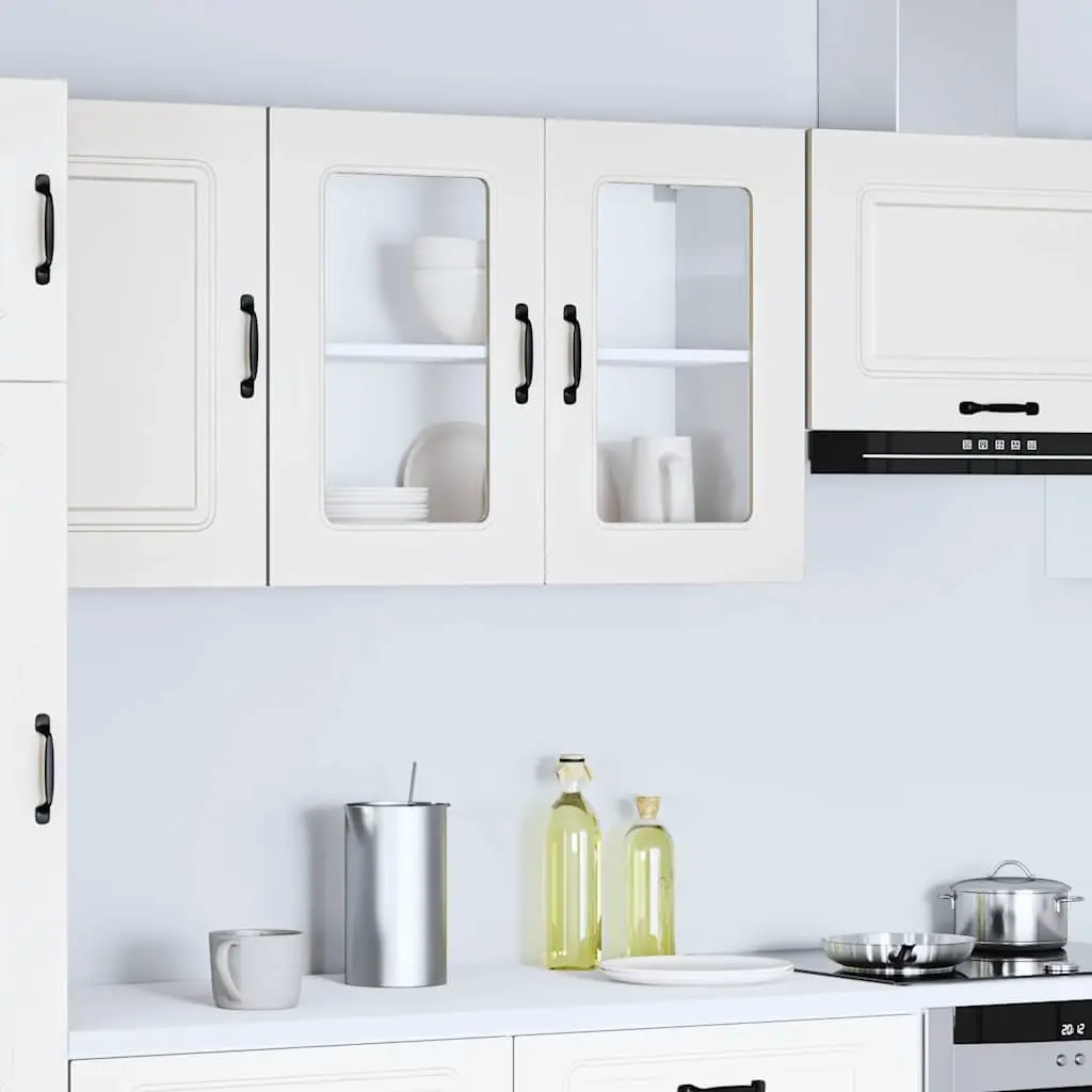 White Kitchen Wall Cabinet with Glass Door